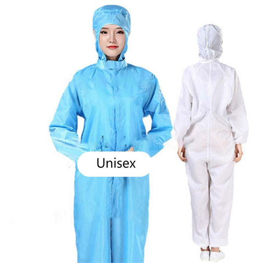Clothes Siamese Hooded Dust-Free Full Body Isolation Antistatic Protective Workwear Men's Belt Blue