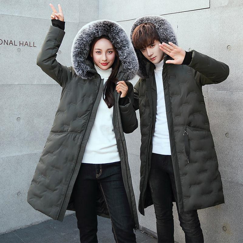 Down Jacket Men's Mid-length Winter Thick Hooded White Duck Down To Keep Warm Korean Style Loose Casual Fashion Big Fur Collar Down Jacket Trend