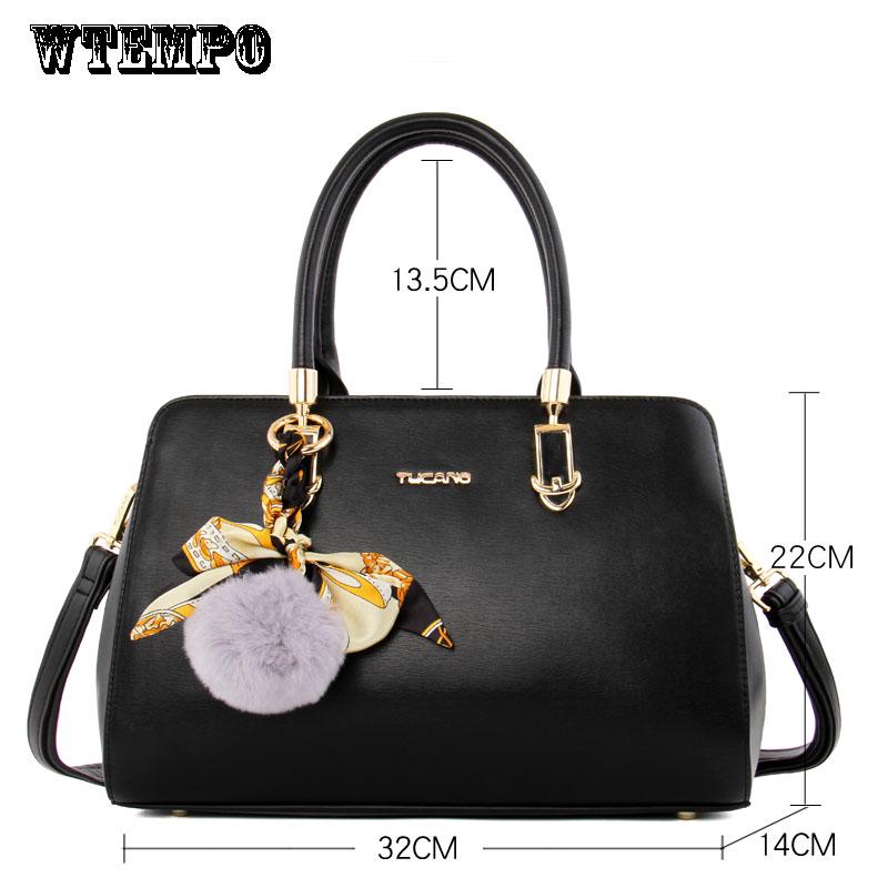 Fashion Lady Bag Large Capacity Single Shoulder Messenger Bag All-match Handbag Hair Ball Decoration