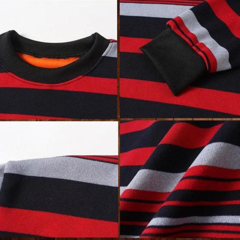 Autumn and Winter Thick Men's Round Neck Long-sleeved Sweaters Men's Warm Clothing Jackets Plus Velvet Thick Round Neck Sweaters for Men