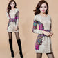 Women's Autumn Winter Sweater Dress Mid-length Printed Sweater Knitted Pullover Bottoming Sweater