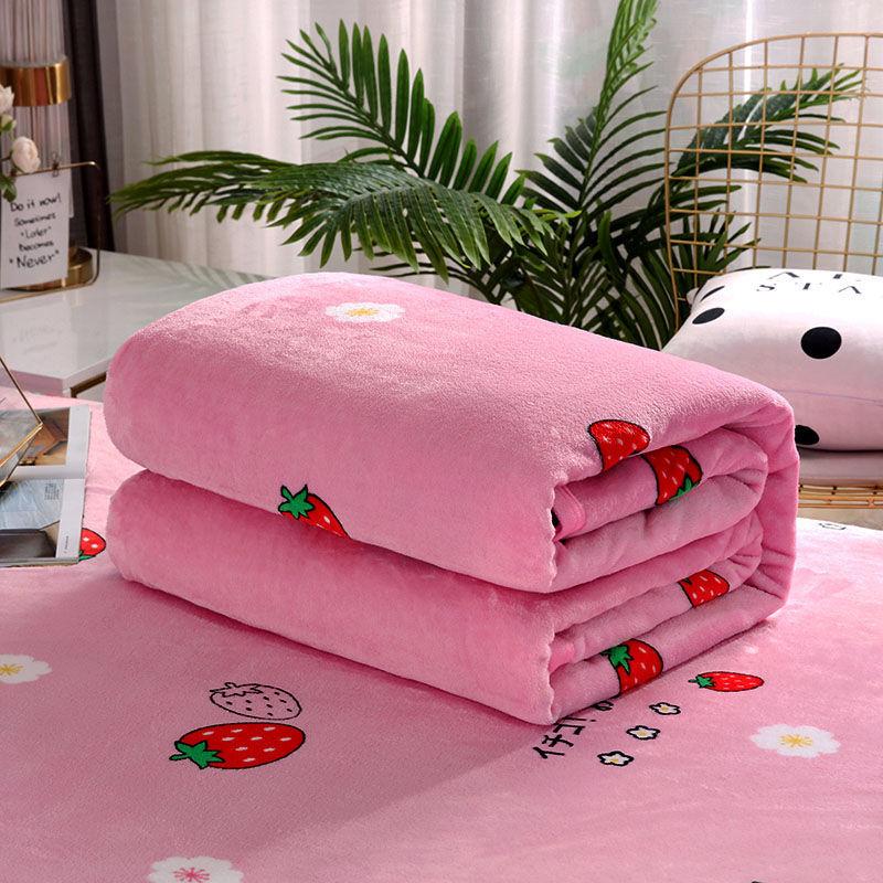 Winter Coral Fleece Bed Sheet Single Thick Single Plus Fleece Blanket Double Bread Side Flannel Blanket Sofa Decoration Warm Cover Blanket