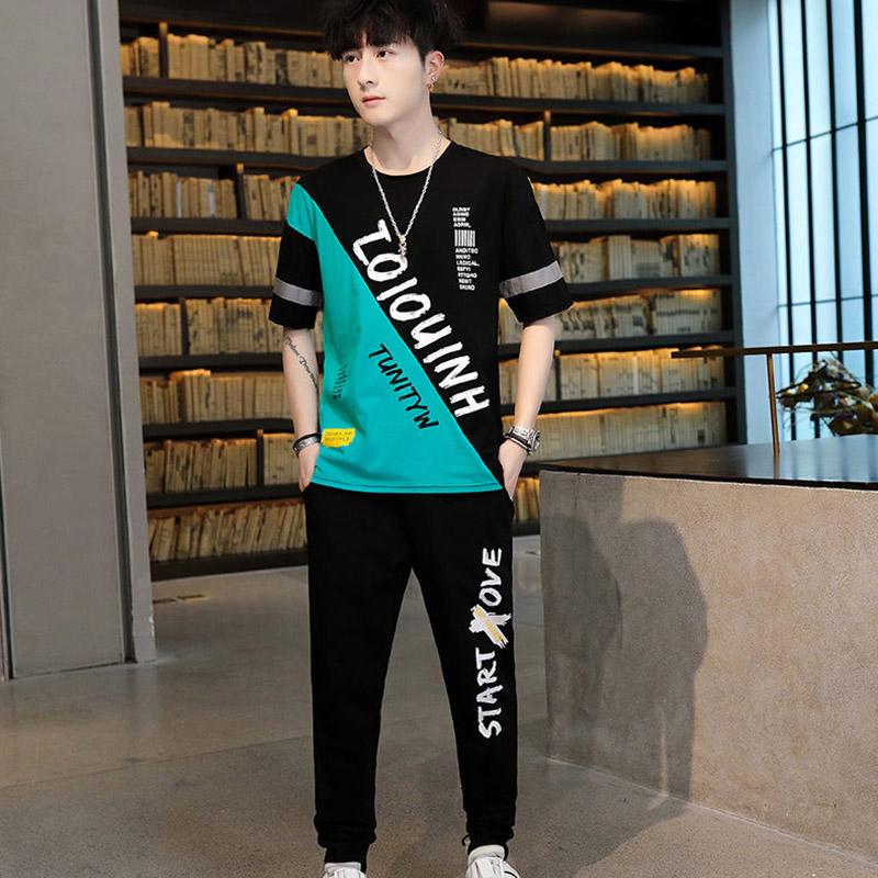 Summer Suit Boys Korean Version of The Trend Loose Leisure Sports Youth Handsome Thin Trousers Loose Suit
