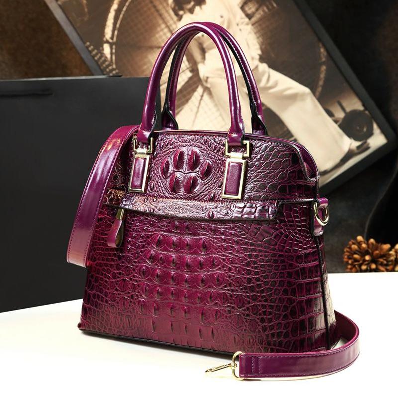 Fashion Large-capacity Lady Bag Crocodile Pattern Atmosphere Female Bag Middle-aged One Shoulder Messenger Handbag Trend