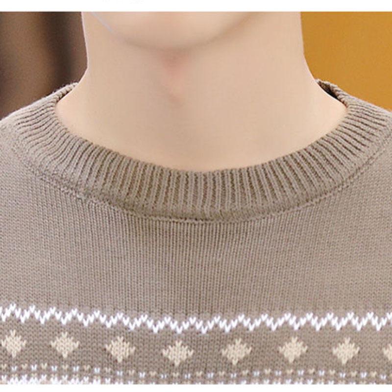 Sweater Men's Round Neck Autumn Coat Top Clothes Winter Warm and Comfortable Knit Sweater Bottoming Shirt Jacket Men
