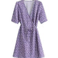 Dress Floral European and American Sexy and Slim V-neck Daisy Print Short-sleeved Fresh Dress