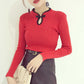 Winter China Style Traditional Buckle Bottom Sweater Retro Slim Knit Shirt Pullover Bodycon