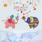 Cartoon couple baby elephant child room living room background decorative wall stickers