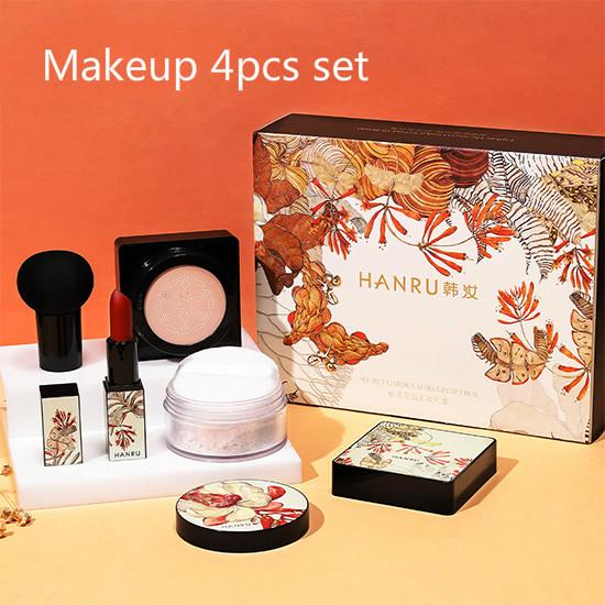 Retro Style Makeup Gift Box Mushroom Head Air Cushion Foudation Mascara Powder Lasting Lipstick Makeup Set
