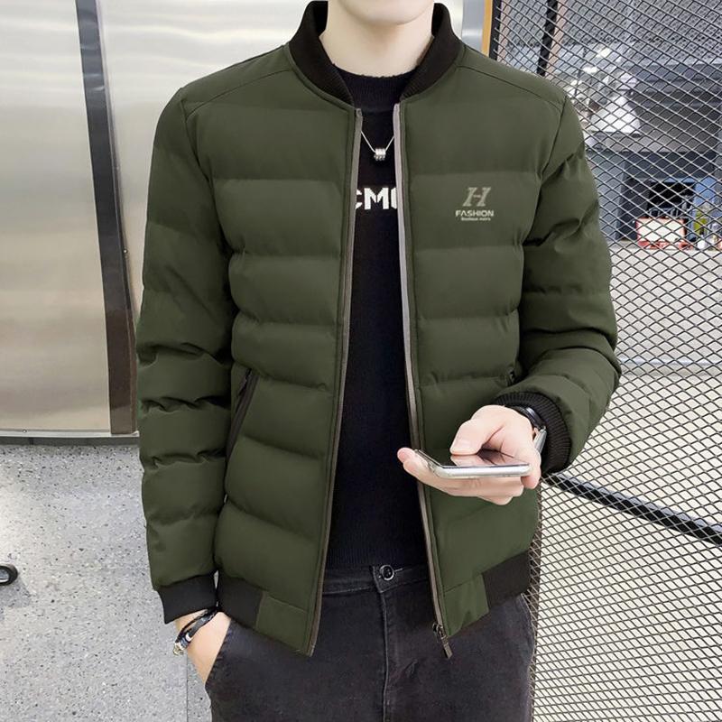 Autumn and Winter Padded Coat Men's Winter Coat Trend Down Down Padded Jacket Baseball Collar Cotton Coat