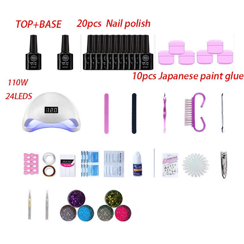 Gel Nail Polish Starter Kit UV Lamp Nail Dryer Top Base Coat Manicure Nail Tools Primer Nail Art Set