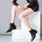 High Square Heels Shoes Ankle Boots Leather Woman Winter Boots Chelsea Boot Zipper Female Footwear