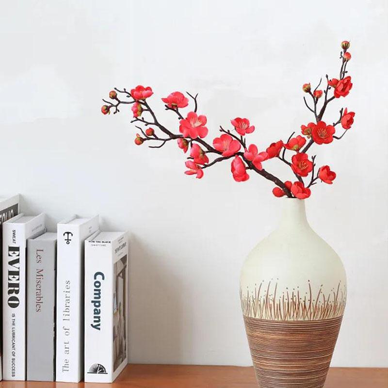 Plum Blossom Simulation Flower Winter Plum Fake Flower Chinese Home Decoration Silk Flower Living Room Decoration Plastic Flower Branch