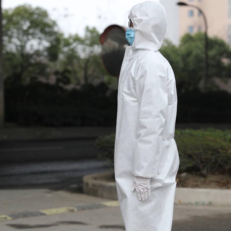 Protective Coverall Hooded Protective Elastic Waist Clothing Against Dry Splash Type Protection Suit