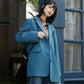 Suit Jacket Female Korean Student Mid-length Small Suit Blue Retro Casual Loose Single-breasted Street Style