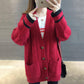 Autumn Winter Knitted Long Cardigans Loose Casual Thick Sweaters Jumpers Women Knitting Jackets