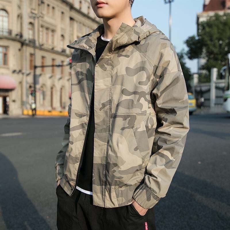 Spring and Autumn Men's Coat Trend Casual Jacket Men's Camouflage Print Sports Jacket