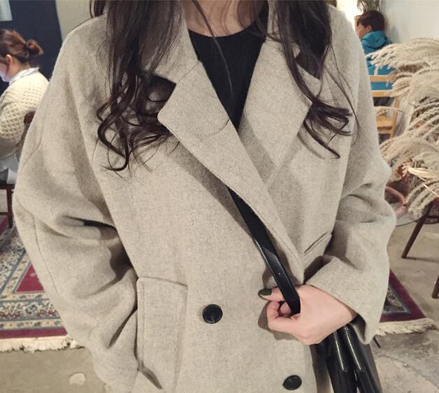 Women Wool Coat Winter Autumn Female Long Sleeve Double Breasted Long Jacket Casual Overcoat