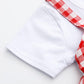 Children Dress Spring Summer Round Neck Kids Clothing Toddler Baby Girls Clothing Plaid Bow Pieated Short Sleeve Dress Girl