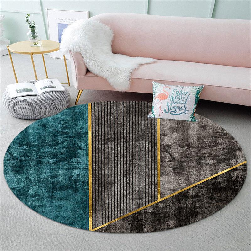 Round Carpet for Living Room  Non-slip Mat Kids Bedroom Computer Chair Upholstery Area Rug Mats