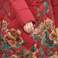 Chinese Style Women Flower Print Hooded Parka Long Coat Coat Jacket Down Padded Jackets Autumn and Winter Warm Thicken Loose Outwear