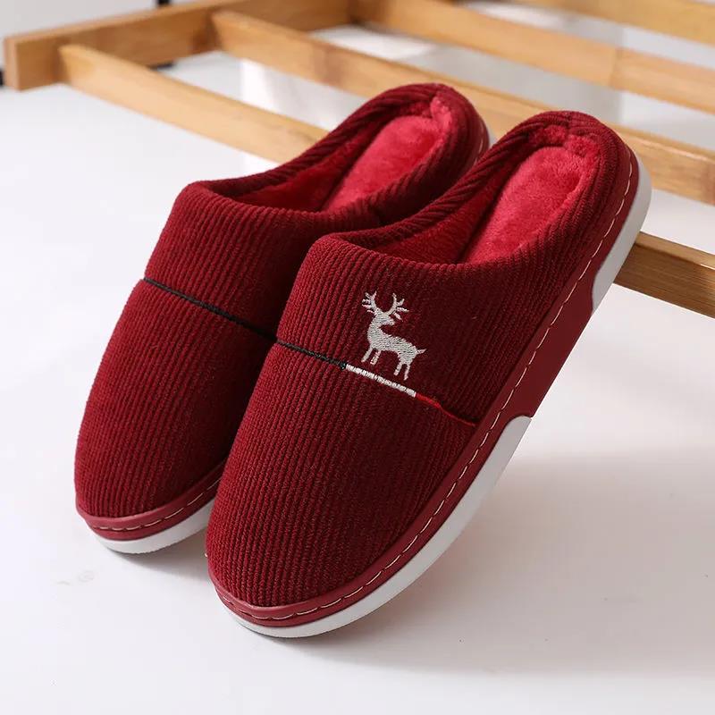 Women's Winter Slippers Windproof Warm Cotton Slippers Indoor Bedroom Flat Non-slip House Shoes