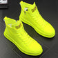 Men's Four Seasons Trendy Shoes Patent Leather Bright Leather Sneakers Boys High-top Casual Shoes