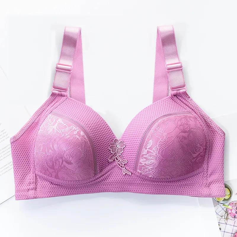 Plus Size No Steel Rings Gather Bra Thin Fabric Soft Comfortable No Restraint Breathable Sleep Sports Home Underwear