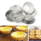 10/20/30/50pcs/set 7cm Reusable Tinplate Flower Cake Egg Tart Mold Kitchen Tools Baking Mould (Color: Silver)