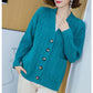 Autumn and Winter Plus Size Sweater Cardigan Solid Color Short Coat Simple Casual Middle-aged Female Jacket