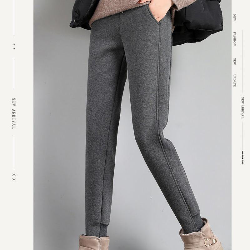 Plush Thickened Sweatpants Women's Winter Loose Guard PANTS LEGGINGS Women's Pants Lamb Cashmere Pants Outer Cotton Pants Autumn and Winter Women