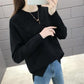 Autumn and Winter Fashion Sweater Knitted Beading Decoration Bottoming Shirt Solid Color All-match Blouse