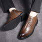 Autumn Men's Casual Leather Shoes Men Winter Plush Business Shoes Men's British Style Martin Boots