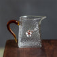 Heat Resistant Large Glass Teapot with Handle 3D Plum Glass Teacup Transparent Hammer Pattern Chahai Drinkware