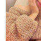 Spring and Autumn Sexy One-shoulder Blouse Lantern Sleeve Thick Wool Sweater Plus Size Pullover Loose Coat