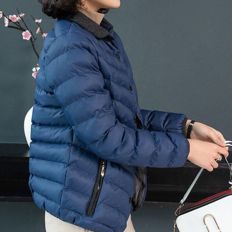 Down Cotton Lightweight Small Padded Coat Women Short Middle-aged Mother Thin Autumn and Winter Plus Size Padded Coat