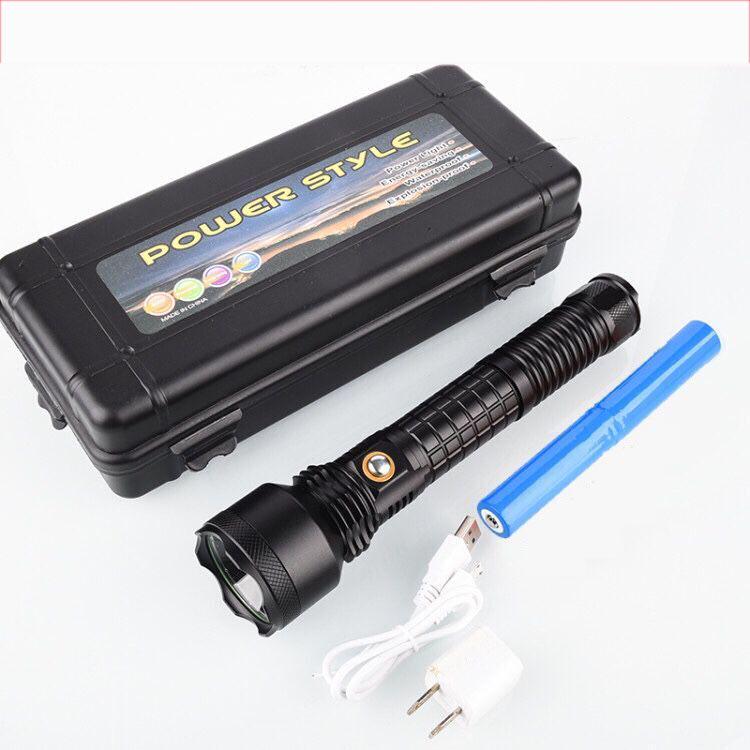 Multifunctional LED Flashlight USB Rechargeable Battery Powerful T6 Torch Light Work Light
