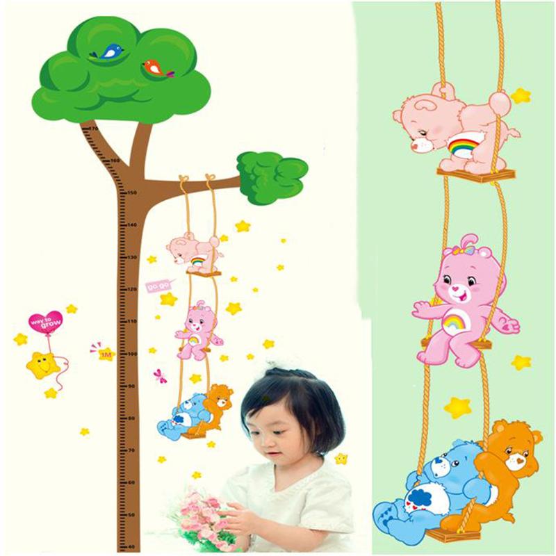 [Happy Bear] Removable Wall Sticker Children's Room Cartoon Oversized Tall Sticker