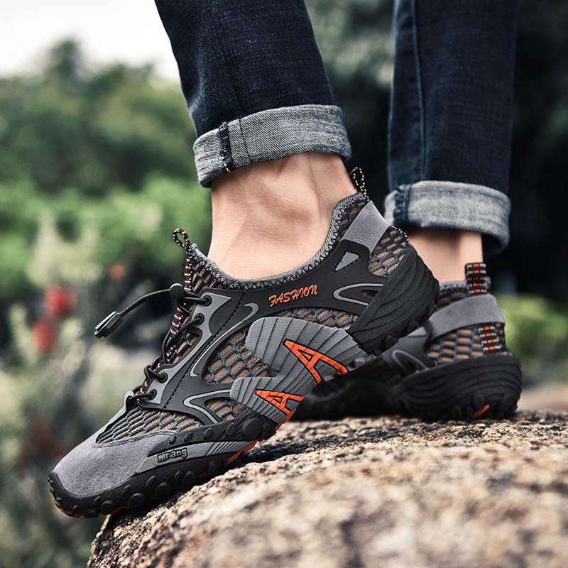 Plus Size 38-48 Summer Men Sneakers Hiking Shoes Lightweight Breathable Basketball Running Shoes Deodorant Waterproof Mesh Shoes
