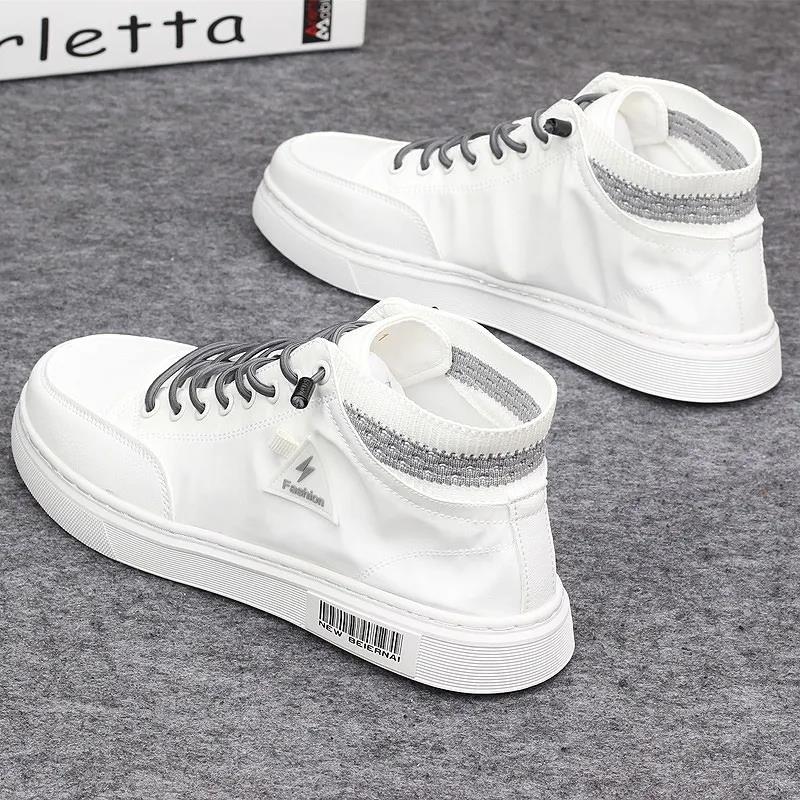 Summer Breathable High-top Shoes Men's Canvas All-match Trendy Shoes Korean Casual Sneakers