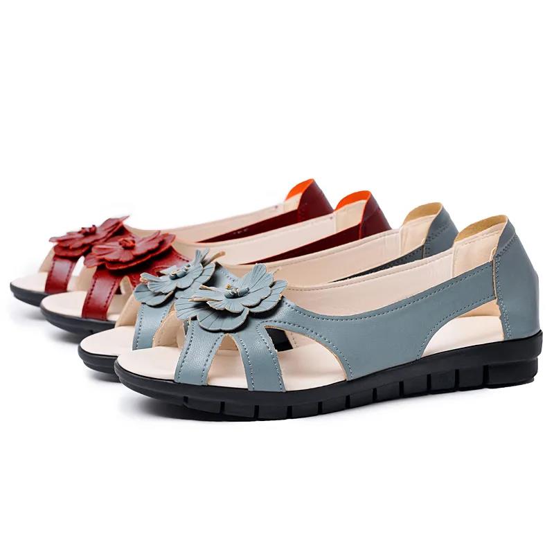 Flat Mother Sandals Women Comfortable All-match Dance Shoes Summer Soft Nurse Shoes Pregnant Women Shoes