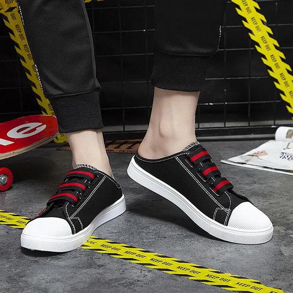 Men's Spring and Summer Soft Canvas Shoes Men Large Size Casual Soft Sole Flat Sports Slippers
