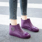 Rain Boots Short Boots Female Adult Fashion Water Shoes Wear-resistant Non-slip Waterproof Work Shoes Four Seasons Wearable Embossed Design