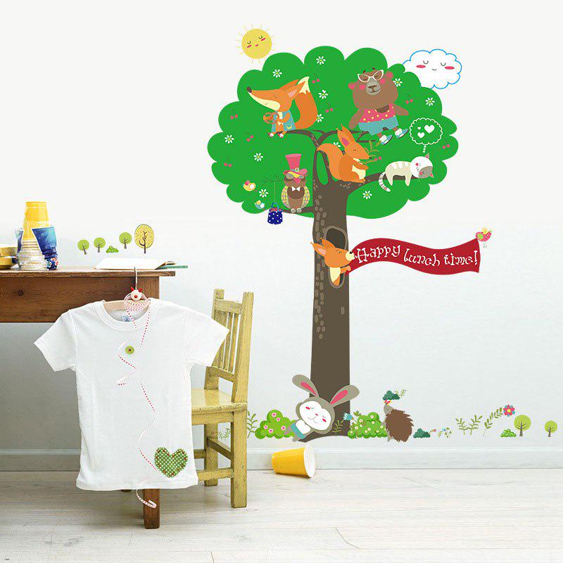 [Wall sticker] squirrel animal tree wall stickers for kids rooms nursery baby bedroom interior wall