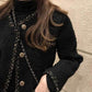 Mixed Gold Silk Tweed Small Coat Women Autumn and Winter Loose and Thin Color Matching Woolen Coat Women