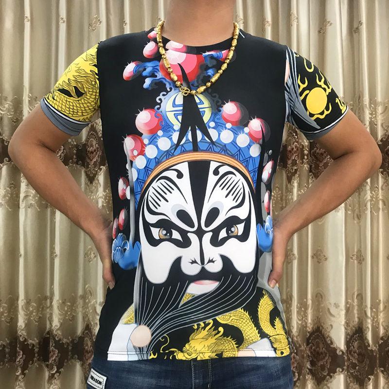 Short-sleeved T-shirt large size men's clothing summer 3D digital printing T-shirt male personality