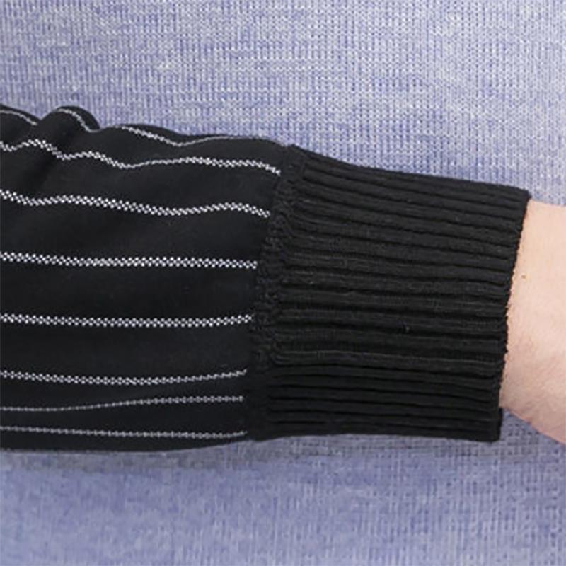 Plus Velvet Autumn and Winter Men's Sweater Fake Two-piece Sweatshirts Trend Slim Knit Sweater Solid Color Wool