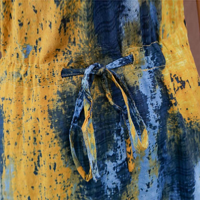 Fashion Summer Maxi Dress Women's Printed Sundress Casual Short Sleeve Female High Waist Robe