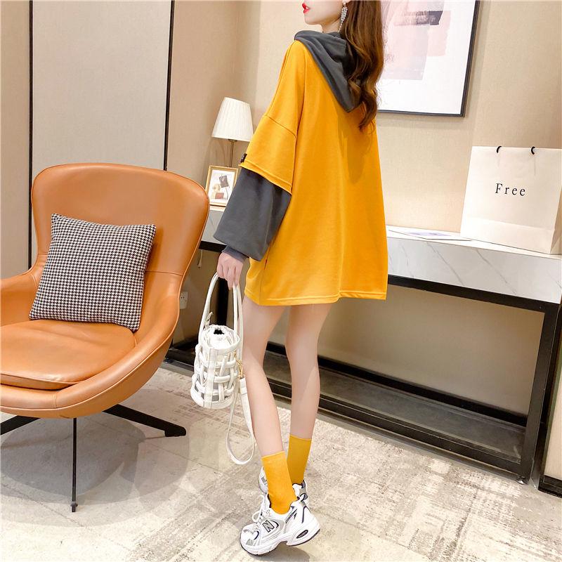 Mid-length Sweater Winter Fashion Letter Printing Solid Color Middle School Student Women's Jacket