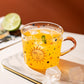 500ml Creative Scale Glass Mug Breakfast Milk Coffe Cup Household Couple Water Cup Sun Eye Pattern Drinkware